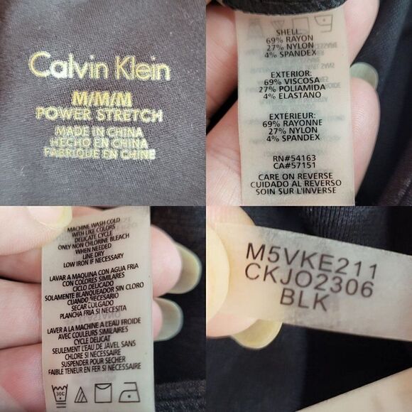 Calvin Klein Womens Pants Power Stretch Embossed Snake Leggings Skinny Black M - Picture 4 of 16